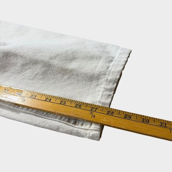 Vintage Levi’s 550 Made in USA White Denim Jeans 34x34 Custom Snake Print 90s - Picture 9 of 12